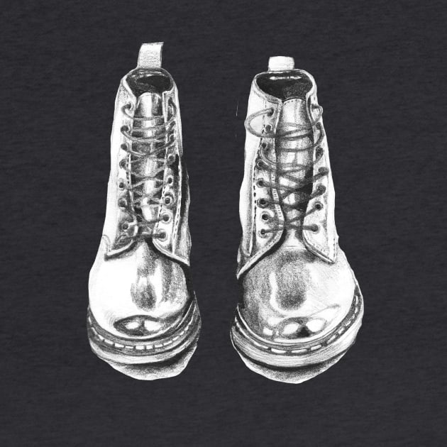 Doc Martens Pencil Drawing by ancapora